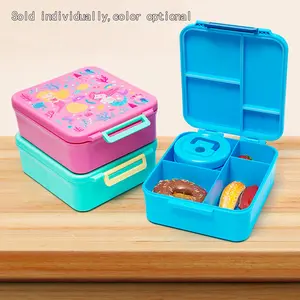 Lunch box! 🍲🥢 Bento box, 1 leak-proof lunch food container with 4 compartments to keep food separated, and comes with a space-saving soup cup! The soup cup fits neatly into the compartment without adding extra bulk! 📦 (🌈Rainbow Mermaid Pink, Princess)