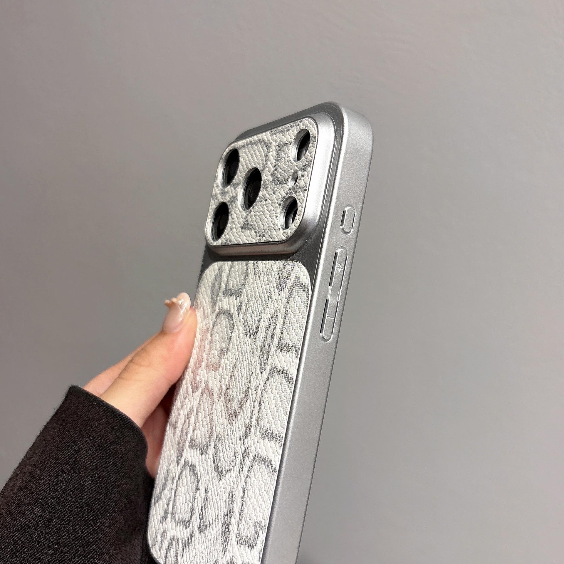 Crocodile Skin Pattern Glitter Phone Case for iPhone 17 Pro Max, 16 Pro, 15 Pro, Precise Cutouts