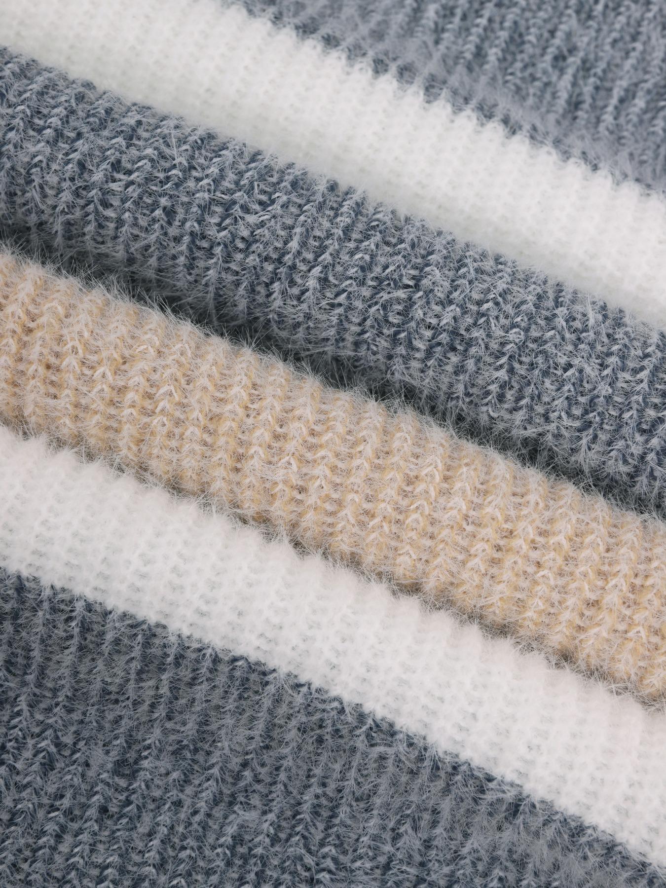 Women's Colorblock Striped Sweater Dress, Elegant Fashion Style, Perfect for Fall & Winter, Daily Wear, Parties, Dates