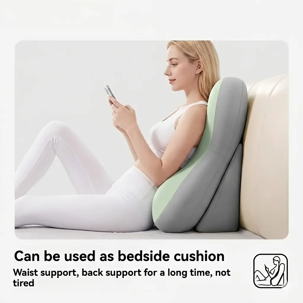 Ergonomic Mattress Pillow, Adjustable Memory Foam Backrest, Split Support Pillow, Anti-Slip Waist and Neck Pad, Home Office Relaxation