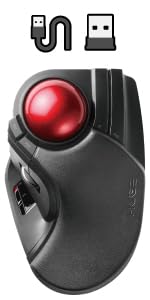 Trackball Mouse, 2.4GHz Wireless, Finger Control, 8-Button Function, Smooth Tracking, Ergonomic Design, Optical Gaming Sensor, For Windows11 and macOS