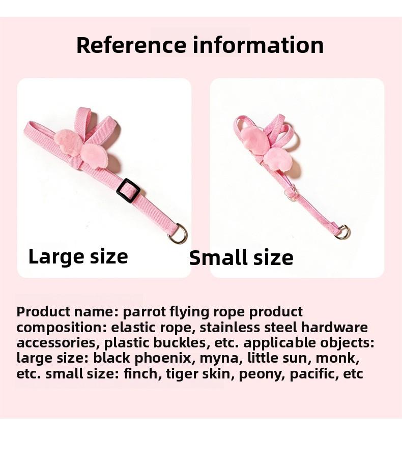 Bird parrot leash, cockatiel, budgerigar, lovebird traction rope, outdoor flight harness, bird walking supplies, extended leash
