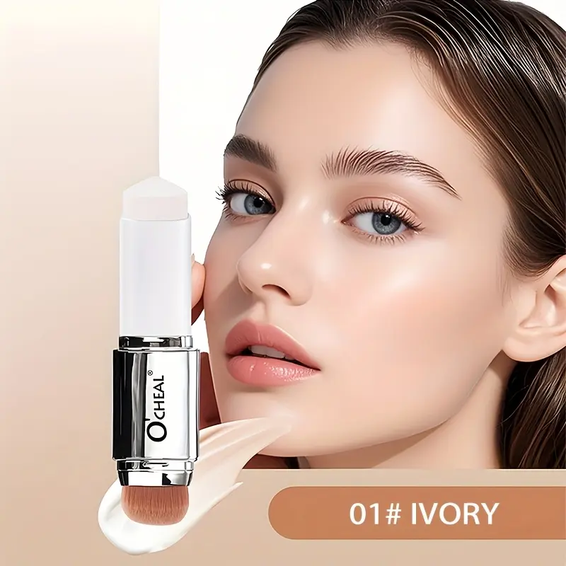 1Pc Solid Body Temperature Discoloration Double Head Eraser Foundation Stick Nose Shadow Grooming Cream Concealer Brightening Foundation
