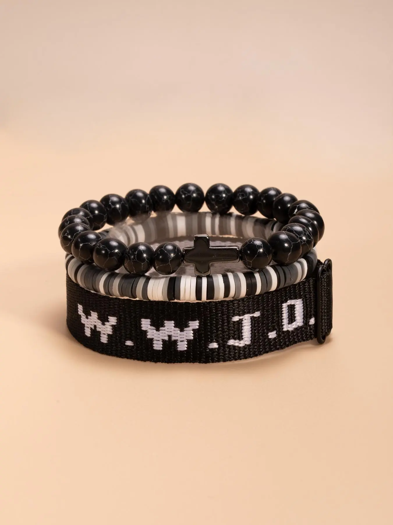 WWJD Letter Design Bracelet, Cross Charm Bracelet for Women & Men Fashion Jewelry for Party, Daily Clothing Decor, Trendy All-match & Exquisite Jewelry for Gift, Casual Trendy Jewelry