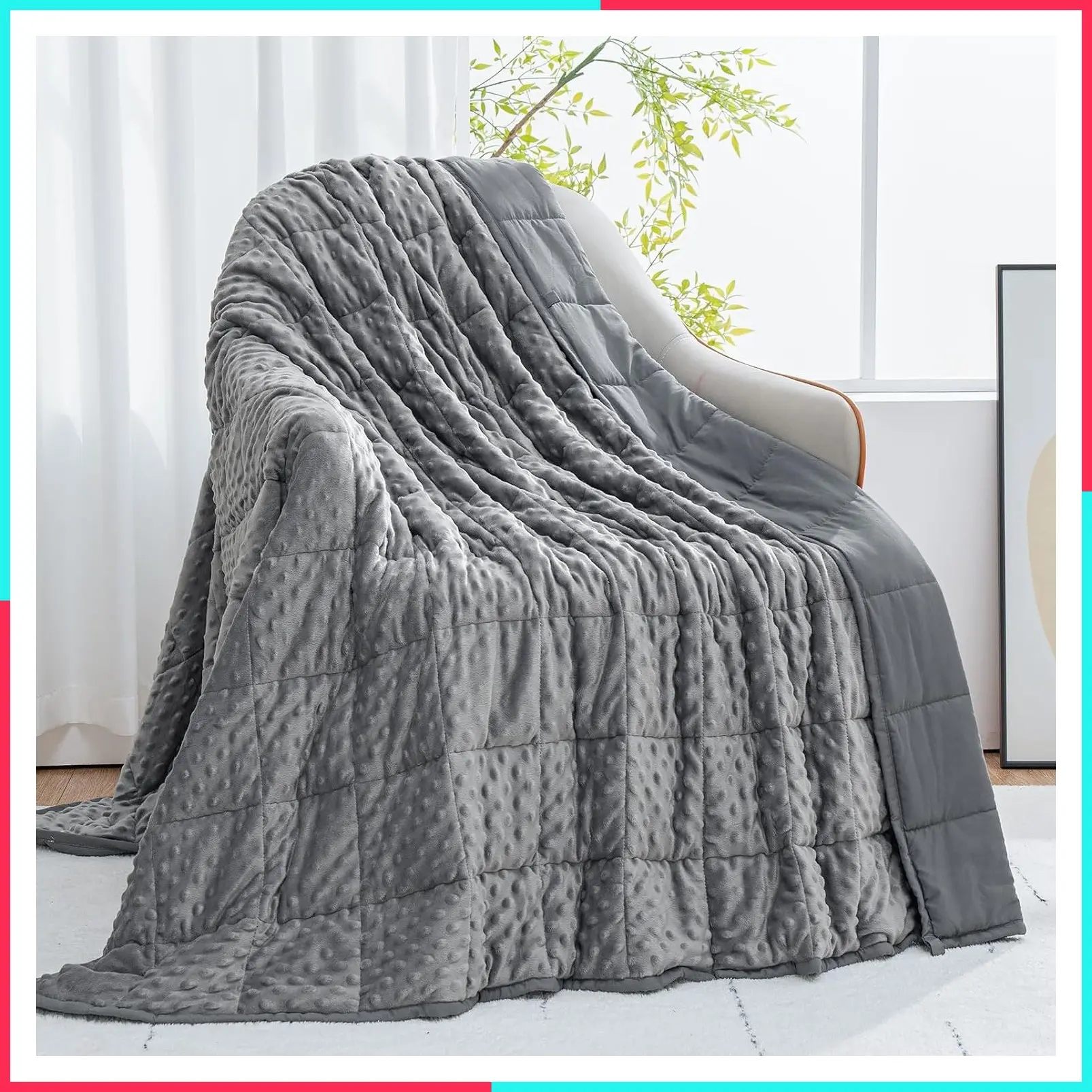 Weighted Blanket 20 lbs for Adults, Queen Size 60 x 80 inches, Grey