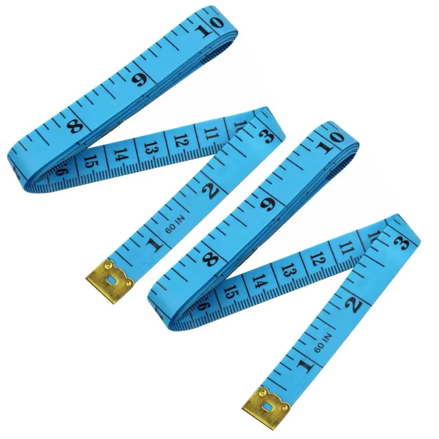 Soft Tape Measure Double Scale Measuring Tape  Sewing Flexible Tailor Craft Vinyl Ruler for    Measurement, Has Centimetre Scale  Reverse Side (2pcs Blue -60 inch)