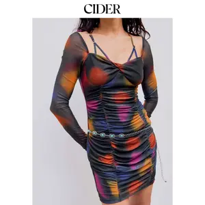 Cider [size 0-10] Mesh Sweetheart Ruched Mini Dress Dealsforyou