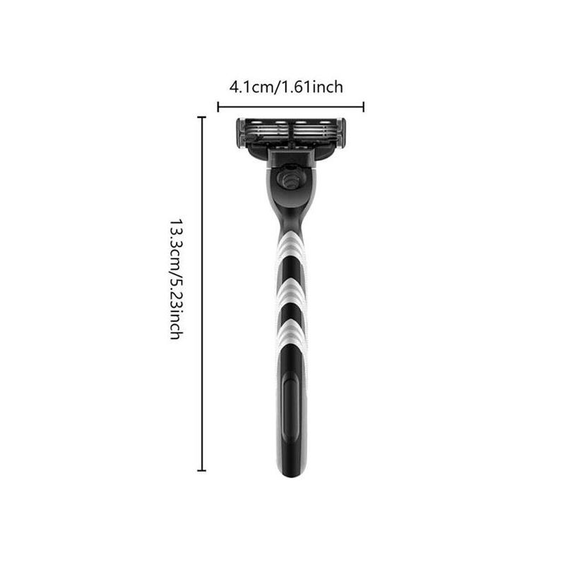 Manual Razor Holder & Blade Refills Set, 1 Set Handheld Razor Holder with Blade Replacement Heads, Men's Care Shaving Tool for Daily Use, Trending Products, Christmas Gift