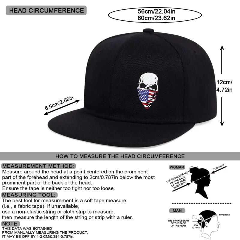 2026 Unisex American Flag Skull Embroidered Hip-Hop Hat Outdoor Sports Adjustable Sun Protection Casual Hat for Spring and Autumn Travel, Tourism, Beach Vacation