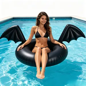 Thickened Winged Bat Swim Ring Adult Float Ring Water Floating Mattress Anti-choke Water Design Pool Party Inflatable Float