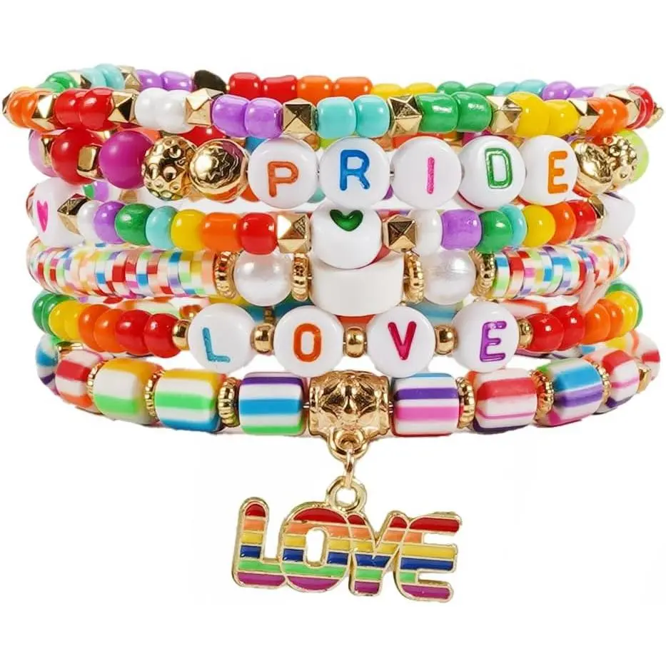 Boho Rainbow Pride Beaded Bracelets LGBT   for Women