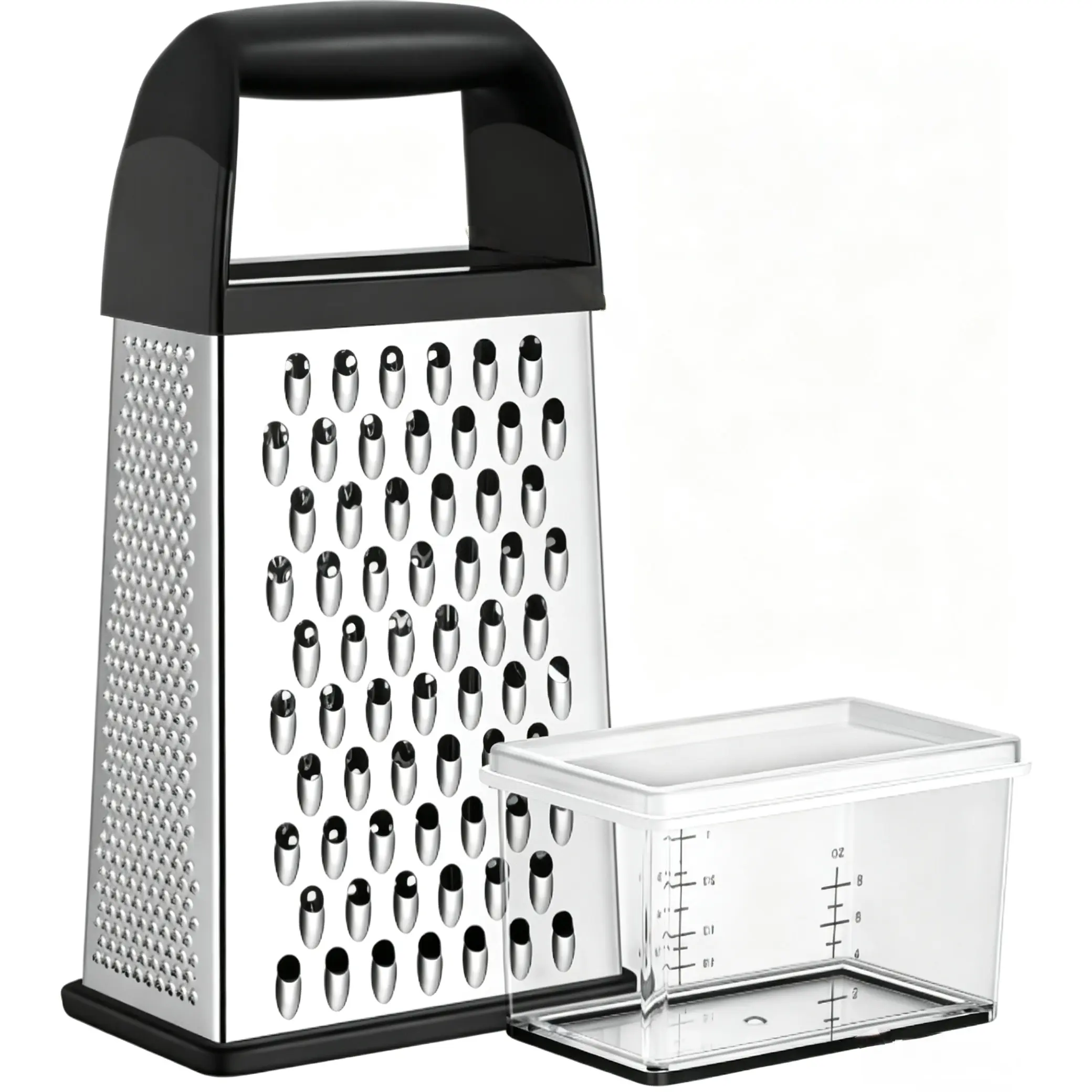 Cheese Grater With Container Box Grater Stainless Steel Graters for Kitchen Cheese Shredder Parmesan Shredder Kitchen Gadgets Kitchen Tools Kitchen Gifts for Chef Dishwasher Safe