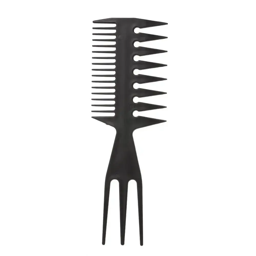 Three in one plastic wide tooth exfoliating comb anti-static men's hair styling tool Special for real hair wigs