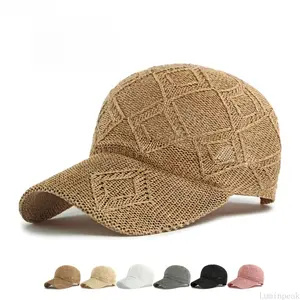 2026 New Women Summer Knitted Mesh Baseball Cap, Breathable Sunscreen Sun Hat, European American Stylish Outdoor Sun Protection Visor Perfect For Beach