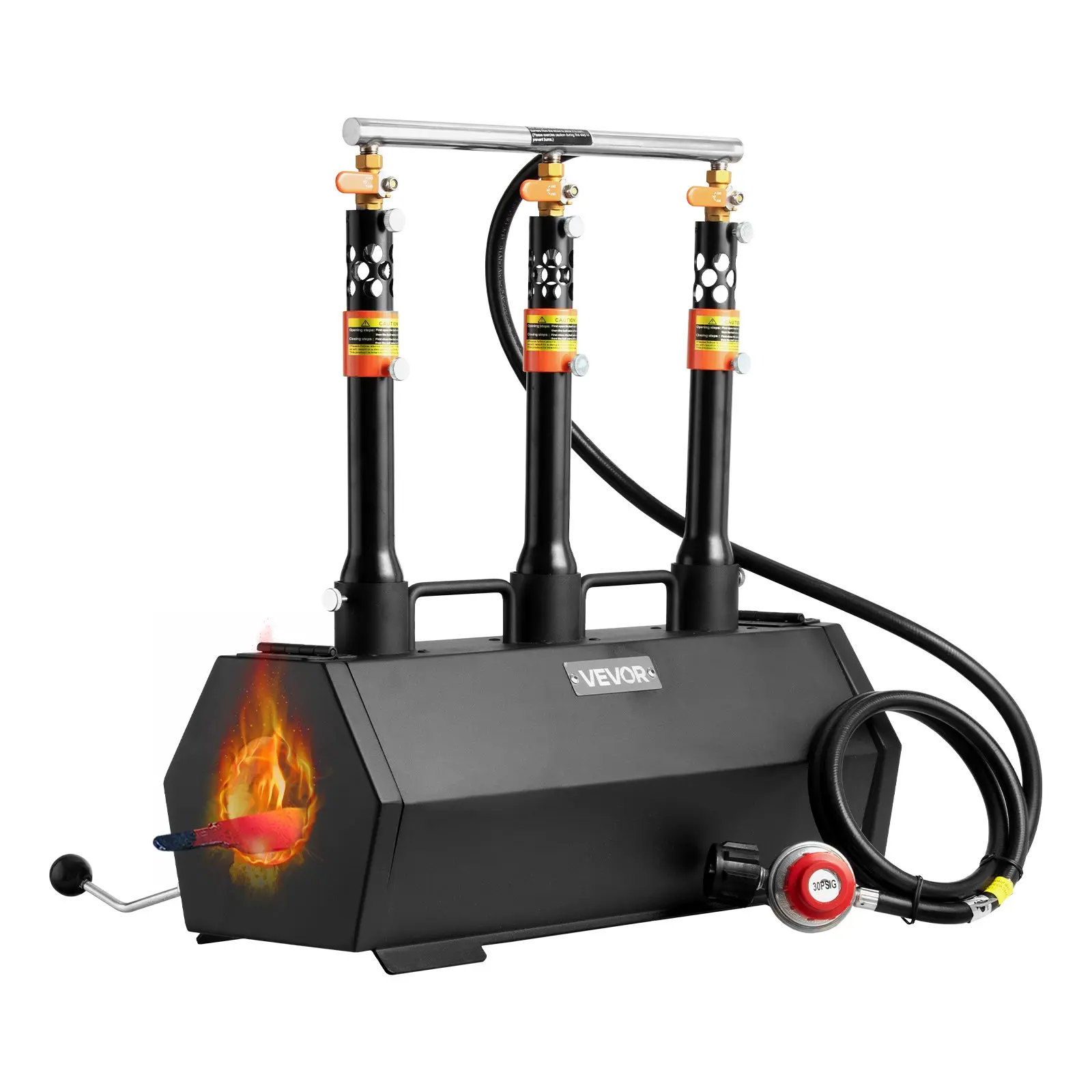 【toolupgrade】VEVOR Portable Propane Forge, 3-Burner Modular Cold Rolled Steel Hexagon Shape, Large Capacity 2600°F Metal Forging Tool for Blacksmithing, Knife Making