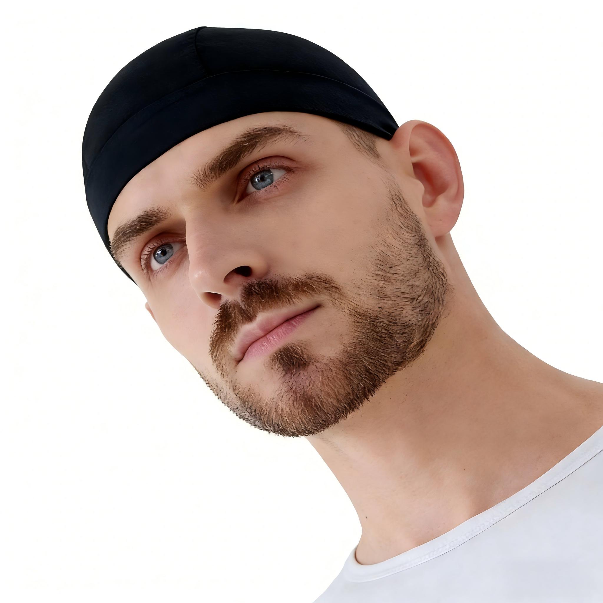 Black Cycling Skull Cap, Windproof Breathable Bike Helmet Liner for Men & Women