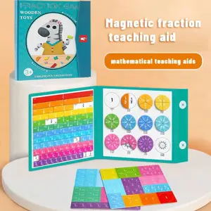 Magnetic Fraction Math Learning Book for Kids Aged 3-8, Colorful Educational Puzzle Toy, Magnetic Book for Addition & Subtraction Practice, gift
