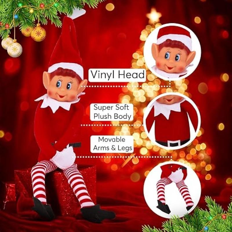 Christmas Elf Doll Festive Home Decor Ornament for Bookshelf Lightweight Quality Craftsmanship Xmas Present Holiday Gift