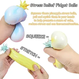 Pineapple Stress Ball Fidget Toys Ball for Pressure Release Party Gifts Stress Relief for Kids & Adult Tricky Funny Squeeze Toy