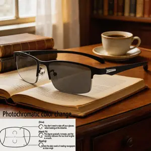 Unisex Photochromic Bifocal Reading Glasses - Anti-Blue Light UV400 Sports Eyewear, Transition Lenses for Fishing, Cycling, Stylish Design for Men & Women