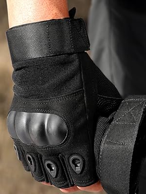 Outdoor Men's Knuckle Protection Workout Training Fingerless Gloves