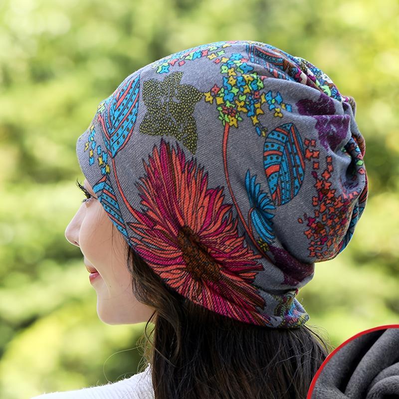 Floral Boho Turban Beanie - Comfortable, Lightweight, Durable Chemo Cap for Women, Perfect for Casual & Stylish Wear