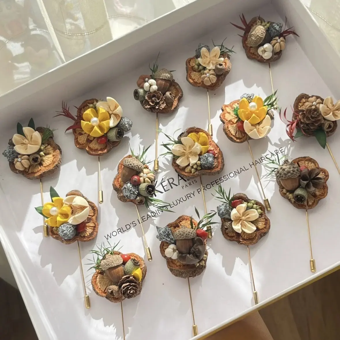 Fruit brooch gift, dried fruit flower brooch, hairpin, sweater decoration, plant fruit brooch, holiday gift for teachers
