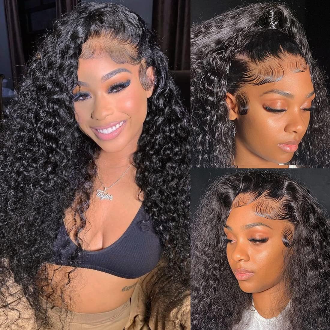 Bling Hair Lace Frontal Wigs Kinky Curly 13x4 13x6 Hd Transparent Lace Front Real Human Hair Wig Pre Plucked 4x4 Lace Closure Wig For Women 30 32 Inch TikTokShopHolidayHaul