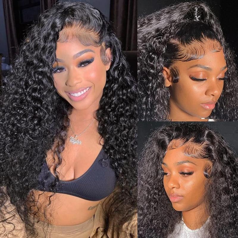 Bling Hair Lace Frontal Wigs Kinky Curly 13x4 13x6 Hd Transparent Lace Front Real Human Hair Wig Pre Plucked 4x4 Lace Closure Wig For Women 30 32 Inch TikTokShopHolidayHaul
