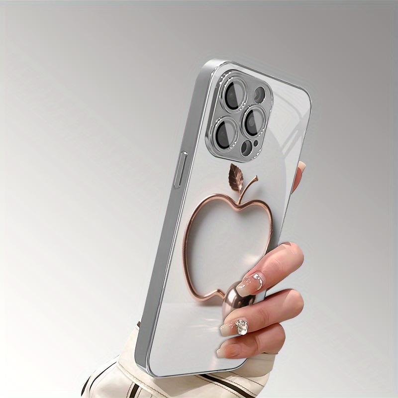 Advanced Multi-Functional Metal Apple Pattern Electroplated TPU Phone Case with Lens Protection for iPhone 16/16Pro/16ProMax/16Plus/16e, 15/15Plus/15Pro/15ProMax, 14/14Plus/14Pro/14ProMax, 13/13Pro/13ProMax, 12/12Pro/12ProMax, 11/11Pro/11ProMax, 7/8plus,