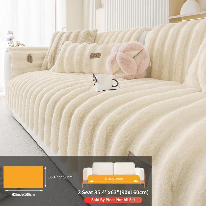 Solid-Color Faux Fur Sofa Cover, Sofa Slipcover, Non-slip & Soft-Comfortable Sofa Mat for Home, Living Room, Dormitory & Hotel #TOP PICKS