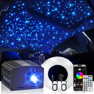 Starlight Headliner Kit, Twinkle & Sound Activated RGBW 16W 1000 count*0.02in*9.8ft Fiber Optic Starlight Kit with APP& Remote Controlled,  Lights for Ceiling  Roof/ Decor