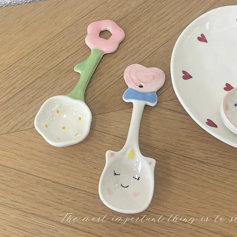 Cute Cartoon Dessert Spoon Set, Yogurt Ice Cream Scoop, High-Profile Home Tea Tableware, Perfect Gift for Holidays