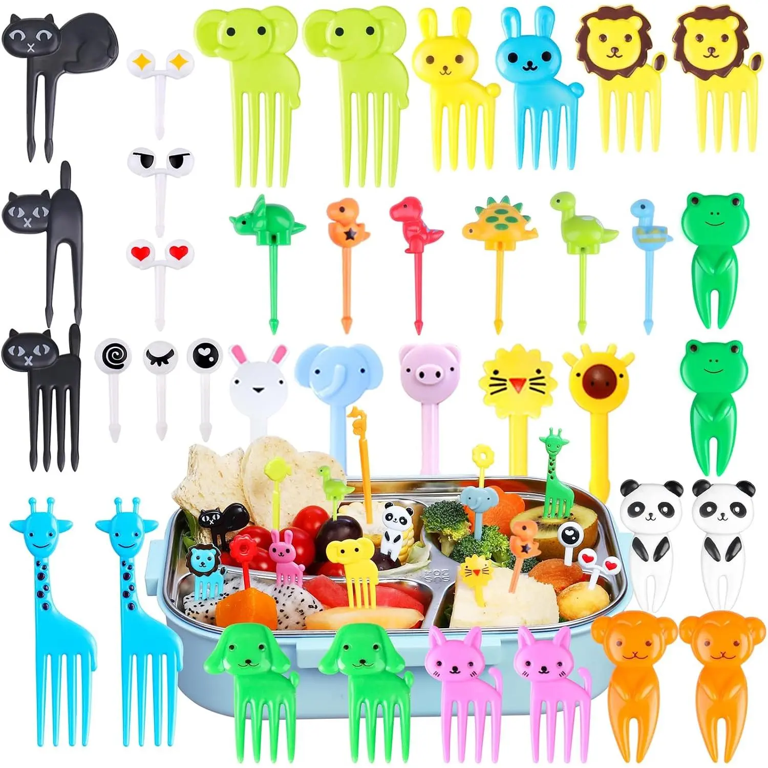 150 count   Picks fo , Cute Catoon Bento Lunch Box Accessoies | Fun   Picks, eusable Fuit Toothpicks,  Lunchbox Accessoies Decoations, fo Toddles, Boys & Gils, BPA-Fee