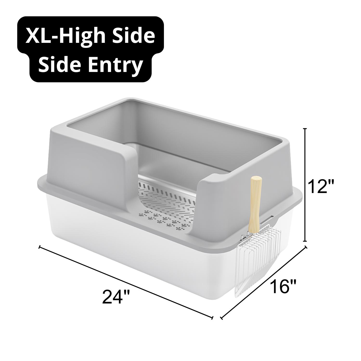 XL Stainless Steel Sifting Cat Litter Box for Pine Pellets, XXL Stainless Steel Pine Litter Box, Bunny Litter Box, High Sides XL Stainless Steel Sifting Cat Litter Box for Pine Pellets, XXL Stainless Steel Pine Litter Box, Bunny Litter Box, High Sides
