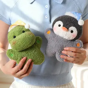 17cm Cartoon Animals Standing Plush Toy Stuffed Red Panda Duck Dinosaur Penguin Pig Doll Appeasing Companion Gift