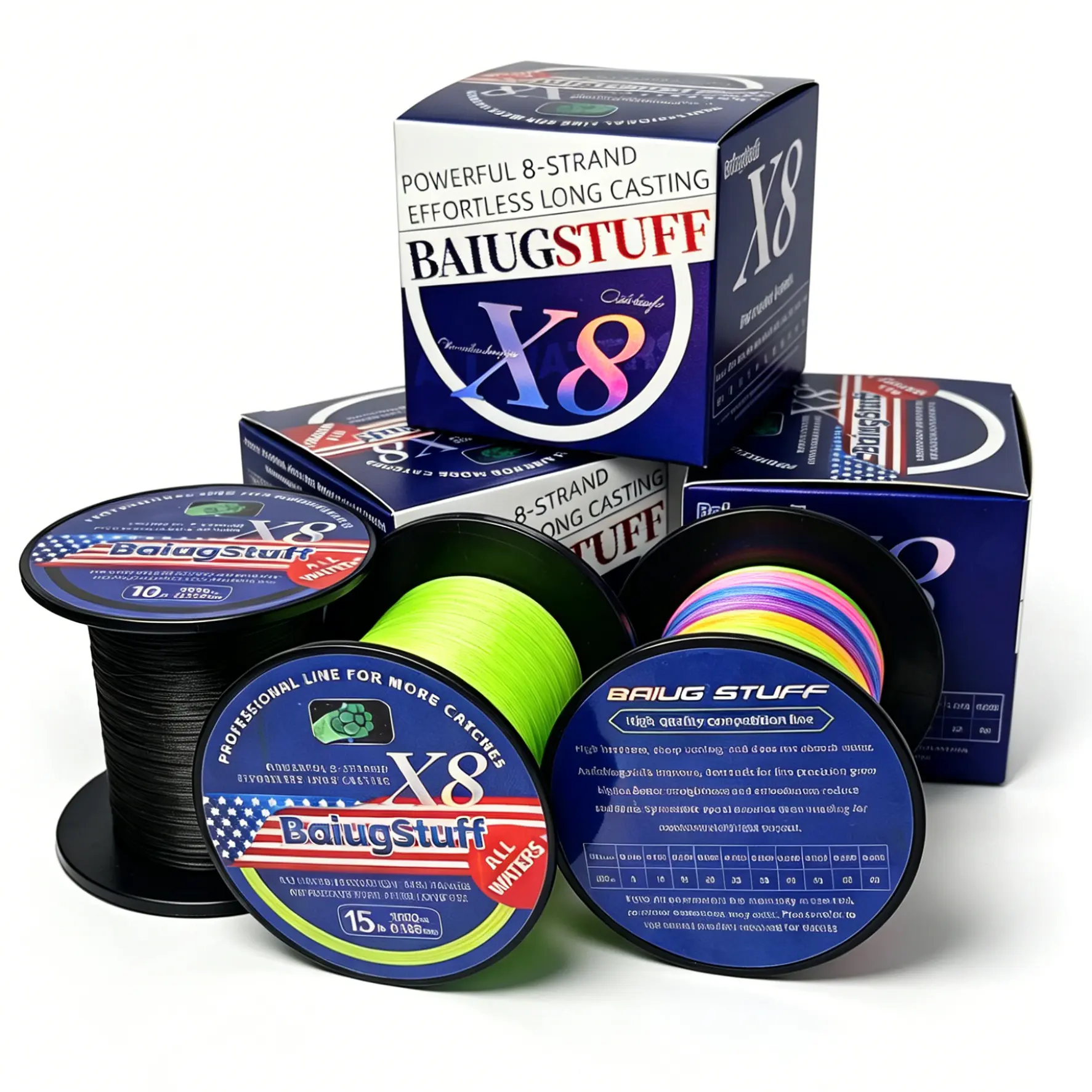 Baiugstff Fishing Line Ultra Thin Super Strong Monofilament Fishing Line 1000M Spool Low Stretch High Sensitivity Fishing Line for Beginner and Professional Anglers