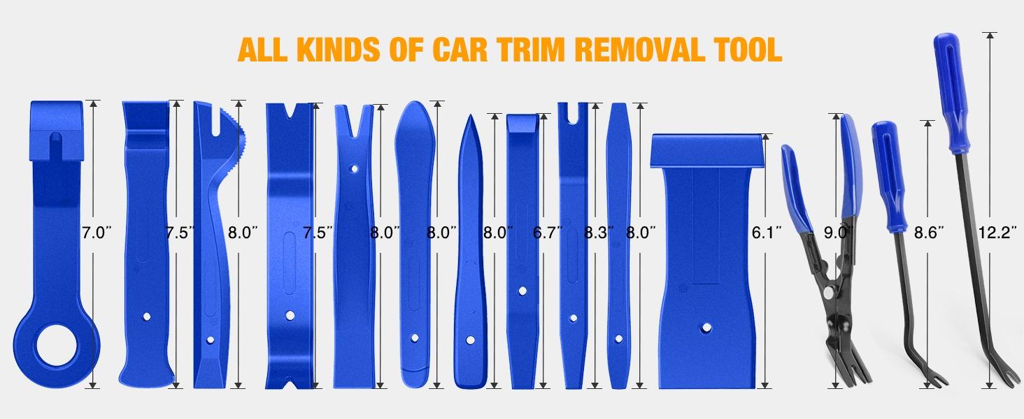 GOOACC 238Pcs Trim Removal Tool, Auto Push Pin Bumper Retainer Clip Set Fastener Terminal Remover Tool Adhesive Cable Clips Pry Kit Car Panel Radio Removal Auto Clip Pliers