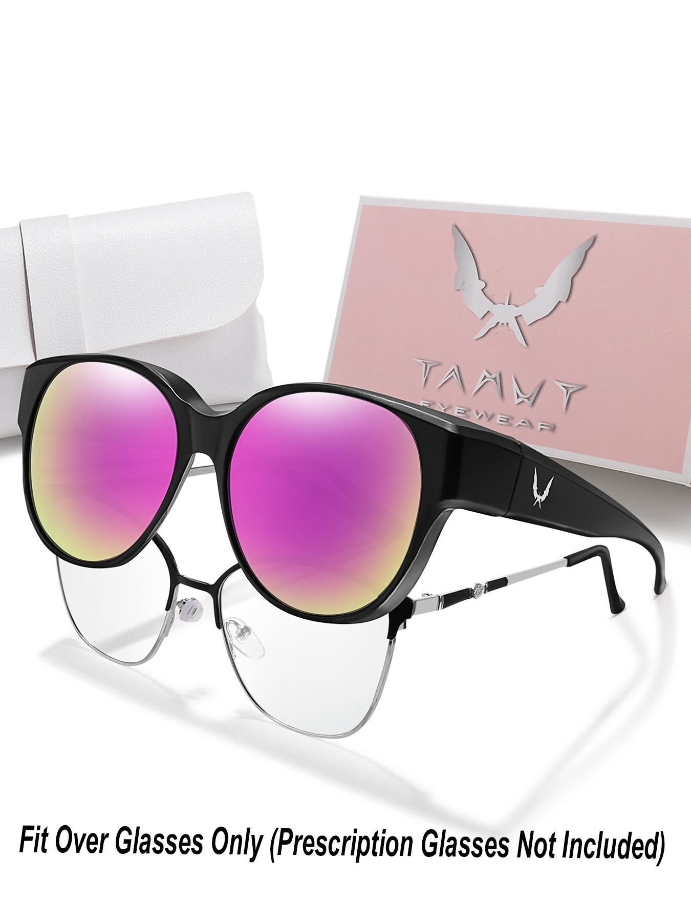 Fit Over Glasses Sunglasses, Sporty Wrap Around Sunglasses for Women & Men, Comfortable Wear Over Glasses for Everyday Style