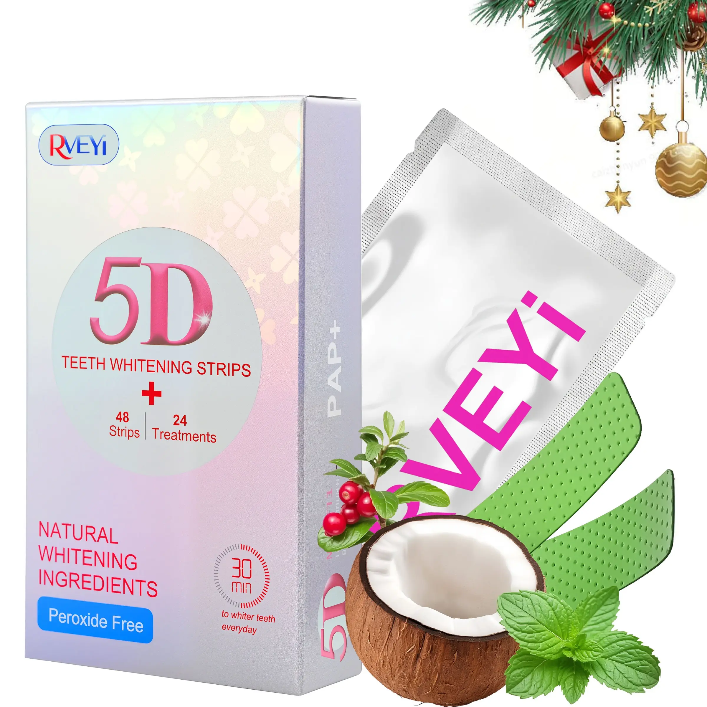 Teeth Whitening Kit 24 Sets, No Peroxide, Safe Whitening Set, Pap Deep Stain Removal, Instant Teeth Whitening, Gift for Men and Women