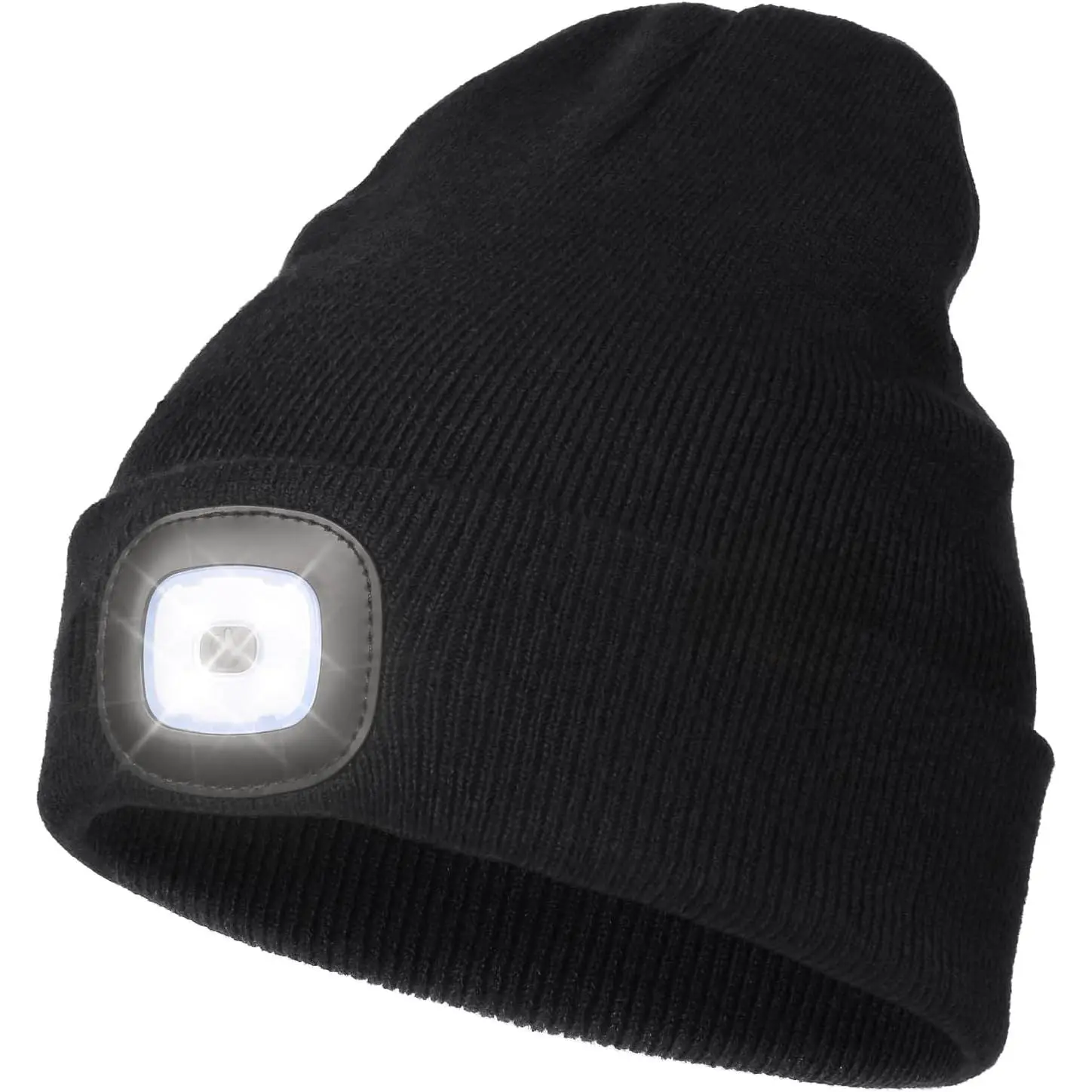 Unisex USB Rechargeable LED Beanie (Beanie Shape, Headlight Front) - Winter Knitted Casual Cap, New Model Baby Hospital Protector Accessory, Gift for Men (Dad, Husband), Unisex Wear