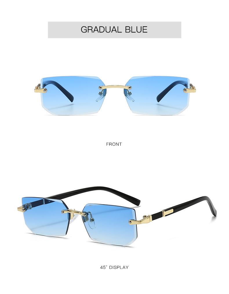 New Frameless Fashion Sunglasses European and American Trendy Cut Edge Sunglasses Personality Jelly Color Sunglasses Frameless Sunglasses Retro Vintage Sunglasses for Women Polarized Driving Sunglasses Trendy Sunglasses UV400 Protection