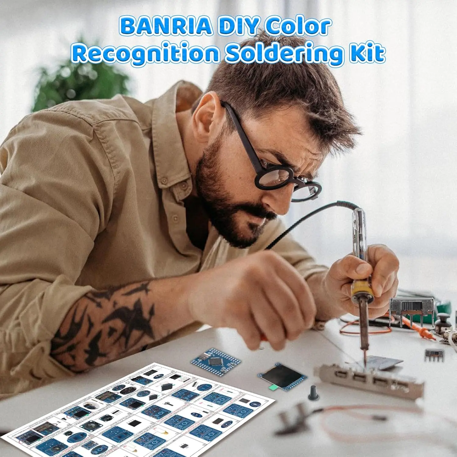 Unisex Color Recognition Soldering Kit with Sensor, Electronics Learning & Display Project, Back to School Activity for Teens, Modes Color Learning Kit