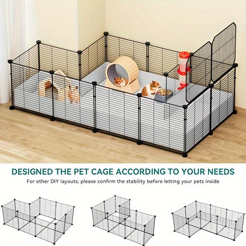 GreenScape Guinea Pig Cage, Indoor C&C Small Animal Cage with Waterproof Plastic Liner, Loft and Partition for Bunny, Chinchilla and Hamster, Habitat Fence Playpen with 25PCS Pannels