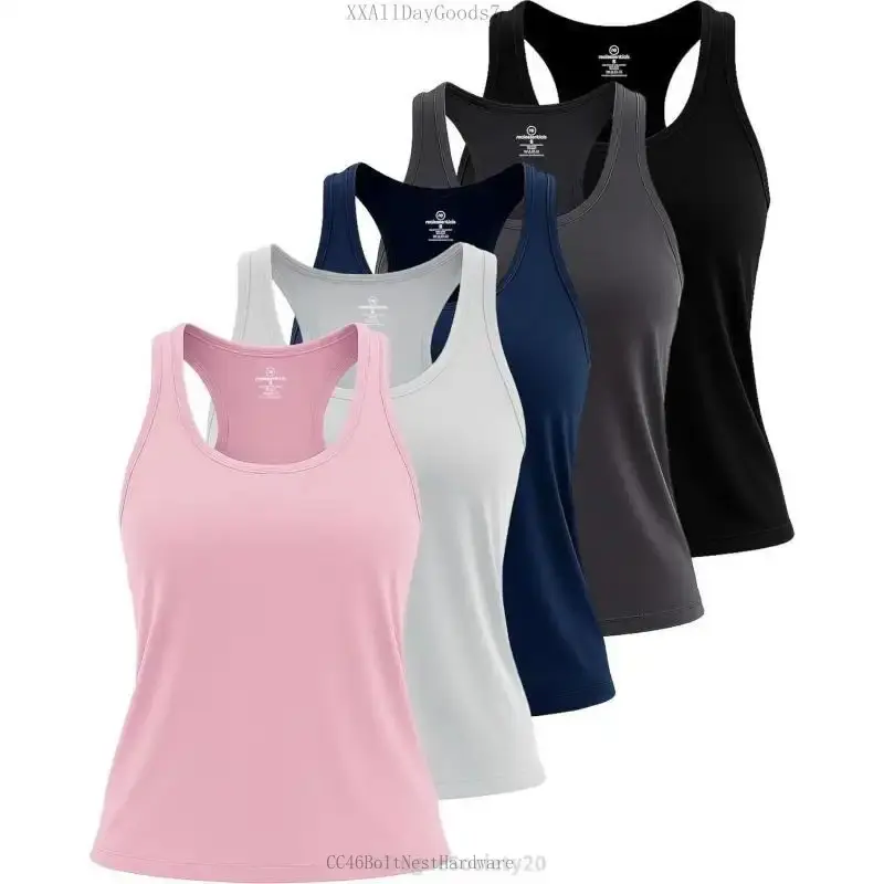 5 Pack: Women's Racerback Tank Top Dry-Fit Athletic Performance Yoga Activewear (Available in Plus Size)RogueSociety20XXAllDayGoods7CC46BoltNestHardware