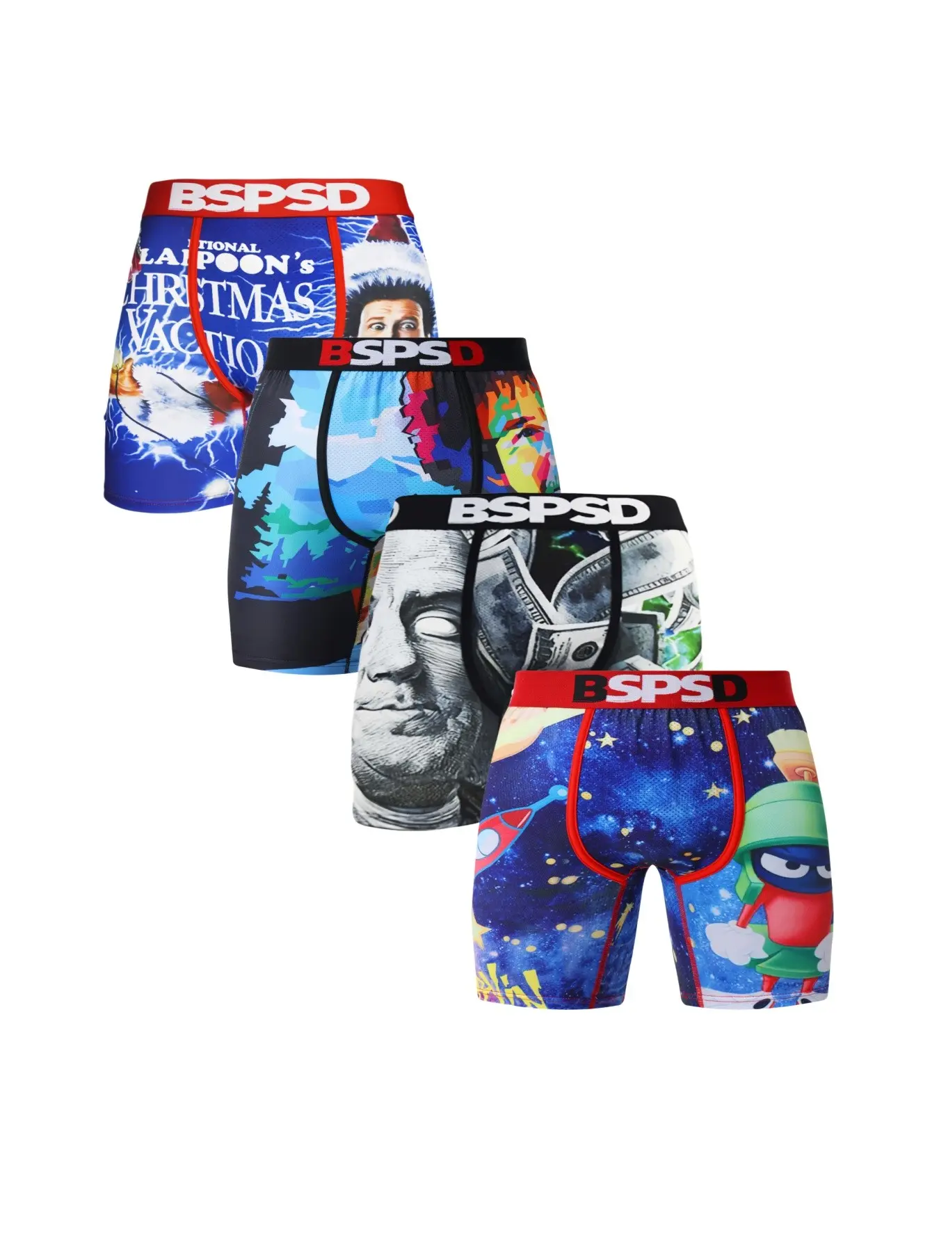 4Pcs Men's Boxers Briefs, Comfortable Breathable Digital Print Underwear，Skin-Friendly Fabric, Moisture-Wicking, Ideal for Sports and Casual Wear