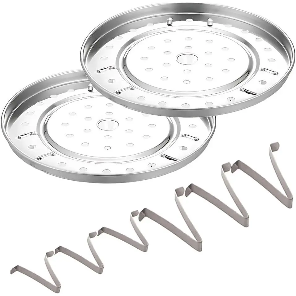 10Inch Food Steam Rack（2-Pack） Pressure Cooker Canner Rack 3 Short and 3 Tall Detachable Legs Stainless Steel Canning Rack for Pot Steam Basket Rack Accessories (10"/255mm)