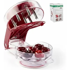 6 Cherry Multi Pitter Tool Stainless Steel Cherry Seed Pit Remover Corer for Large Batch Prep Baking Canning Olives