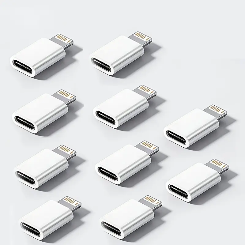 A Set of 10 USB-C to Lightning Adapters, Compatible with Iphone 14/13/12/11/X, As Well As Ipad, Airpods, And Ipod - Mini Portable Type-C to Lightning Charging Converters