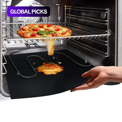 Non-stick Oven Liner, 2pcs High Temperature Resistant Oven Mat, Baking Accessory, Kitchen Accessories for Microwave Oven,Reusable Liner for Electric, Gas, Toaster Ovens, Grills #GLOBAL PICKS
